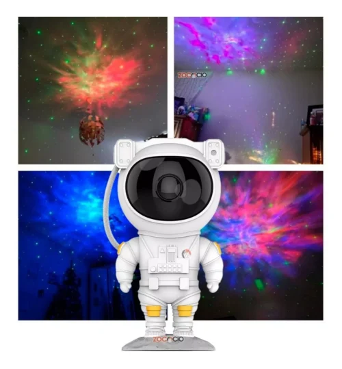 LAMPARA PROYECTOR ASTRONAUTA DE GALAXIA NEBULOSA Y ESTRELLAS